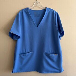 Women’s Wear Figs Blue Scrub Shirt Sz XL